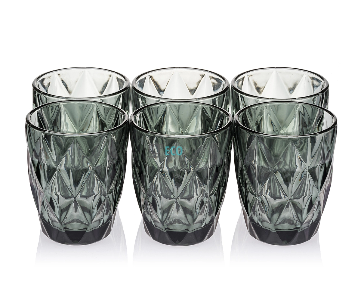 Набір кольорових склянок 6шт Glassware 270 мл Сірий EK9009