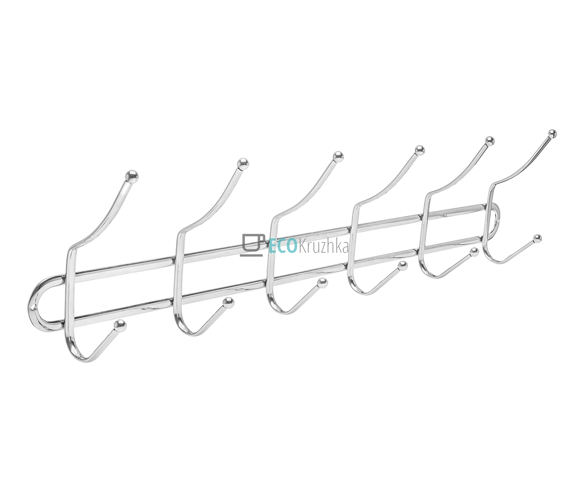 Нержавіюча вішалка для одягу з 6 гачками, APL1181