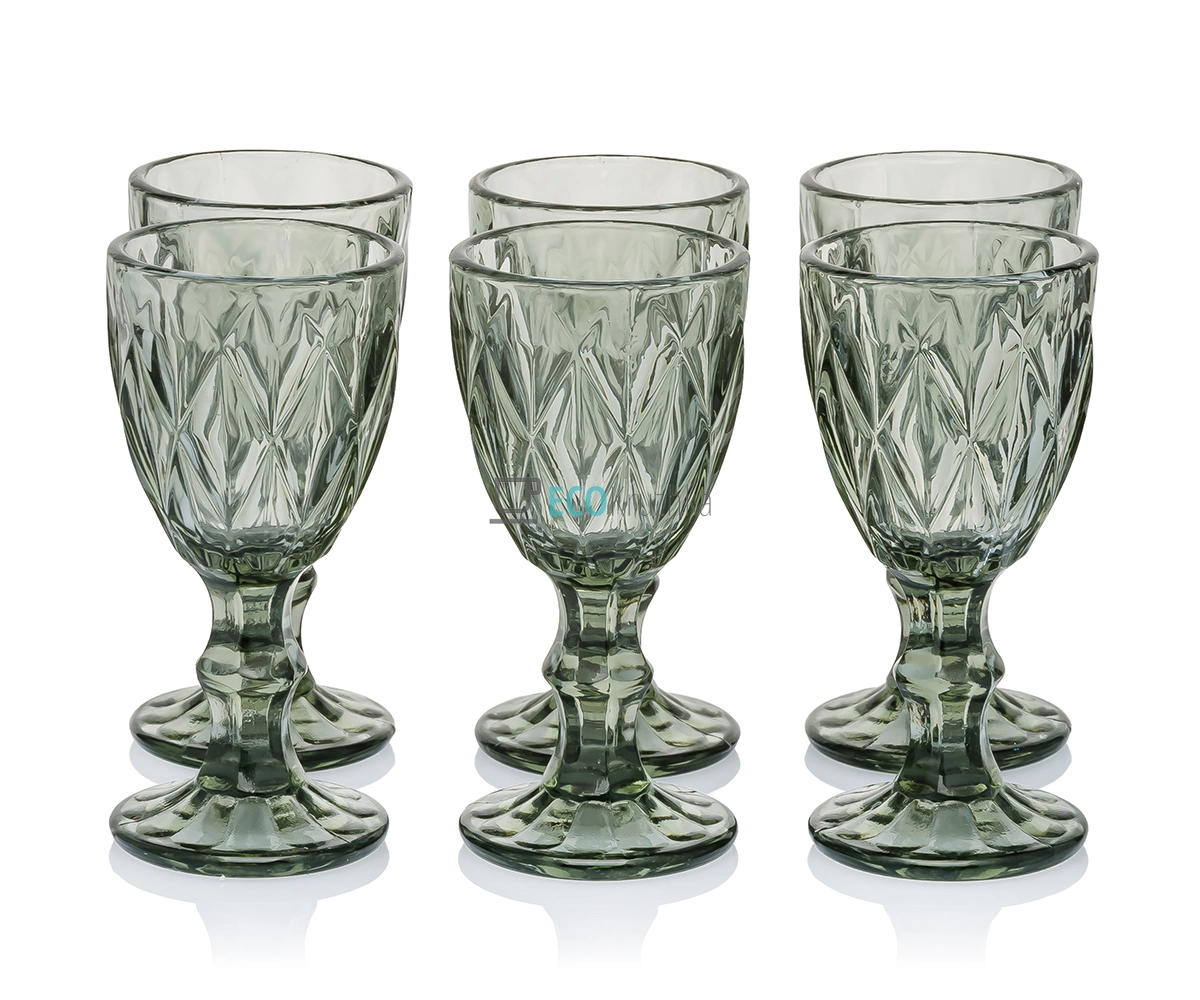 Набір чарок з кольорового скла 6 шт Glassware 40 мл Сірий EK9056