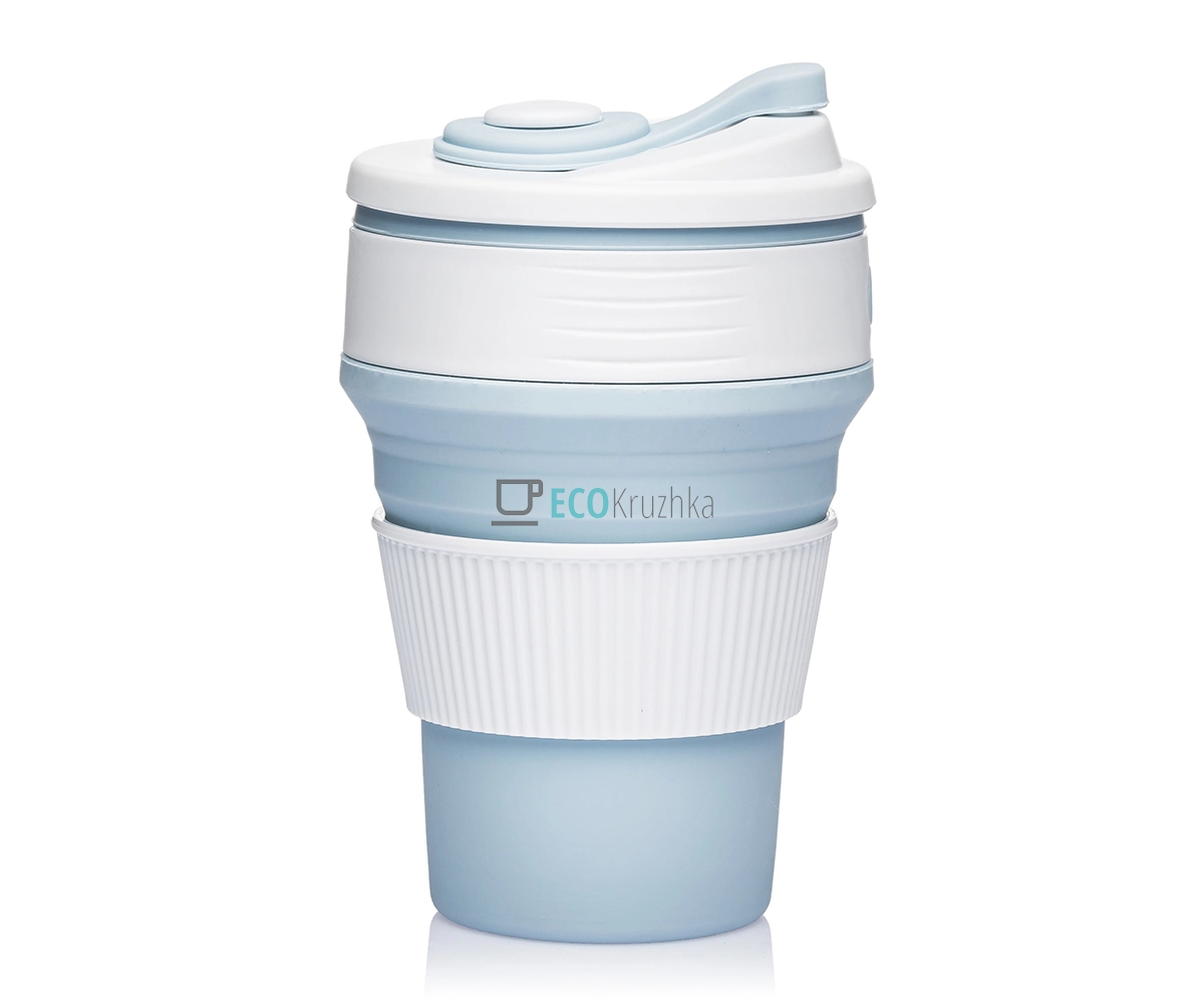 Складаний стакан силіконовий Collapsible Coffee Cup 350 мл Блакитний EK12741